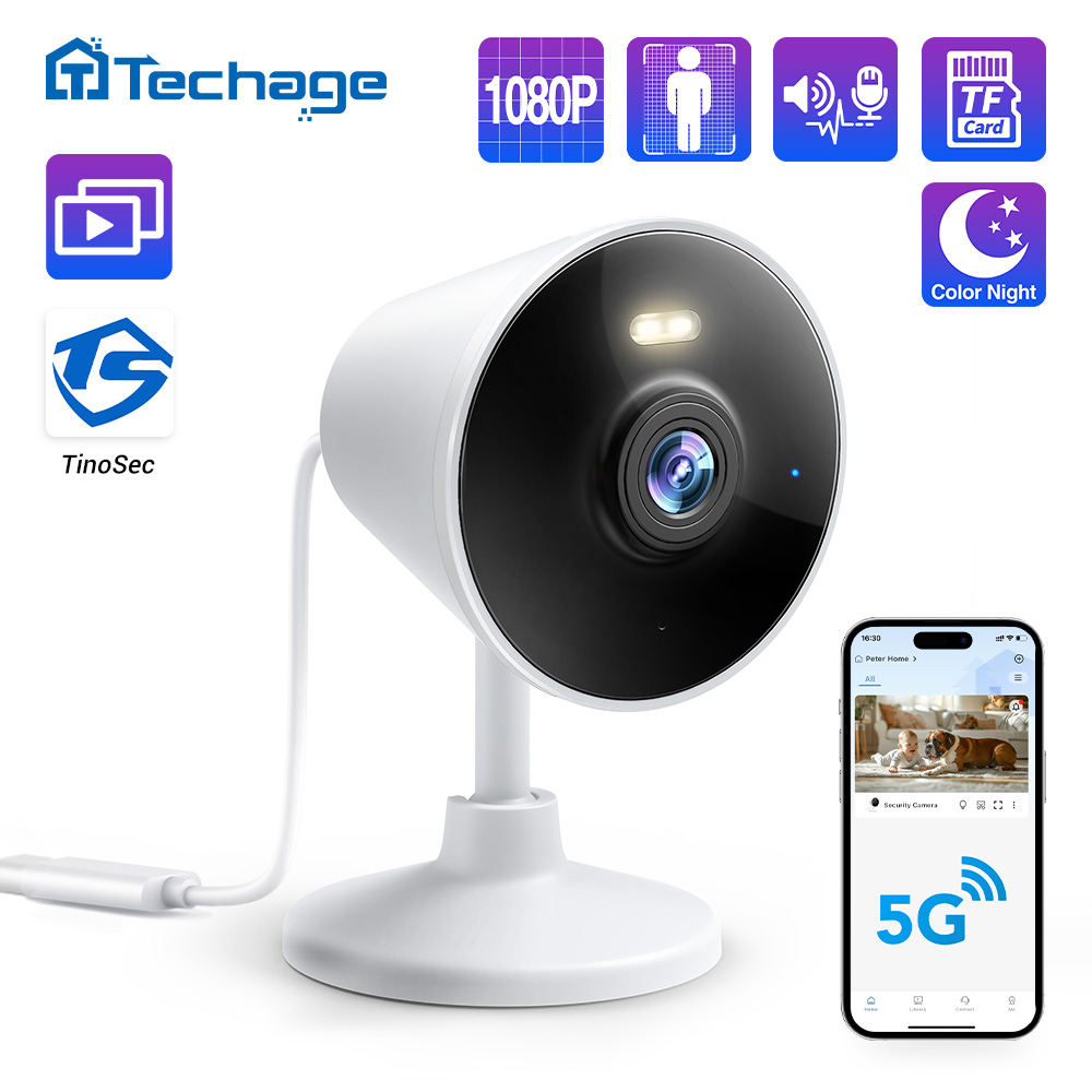 Home Security Google Camera - Techage 2MP HD 1080P Беспроводная IP-камера