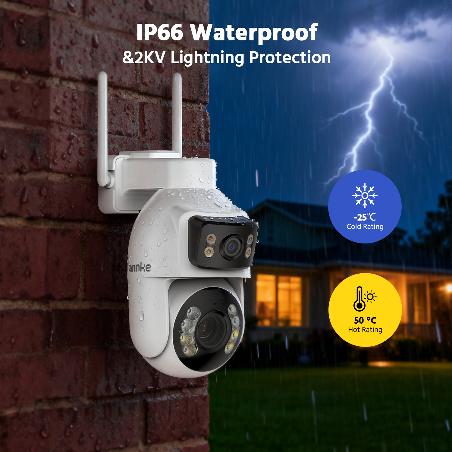 Home Security Google Camera - ANNKE 3-дюймовая PTZ-камера с двумя объективами,