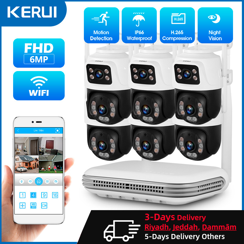 Home Security Camera System - Керуи водонепроницаемый 6MP HD беспроводной двойной