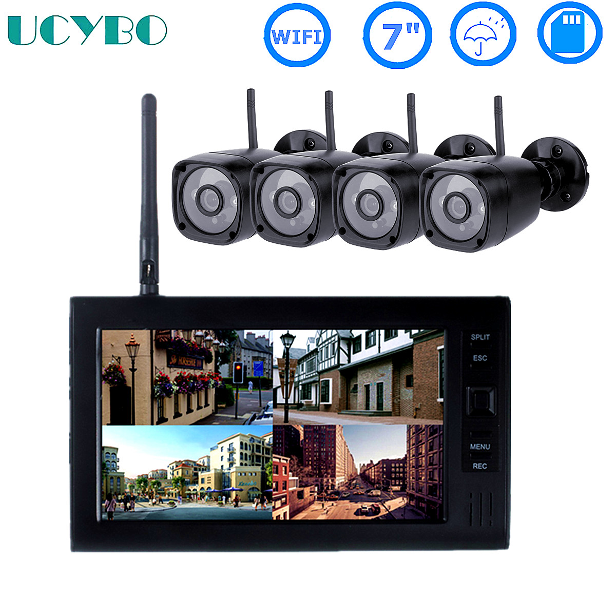 Home Security Camera System - Система видеонаблюдения с ЖК-дисплеем 7 дюймов,