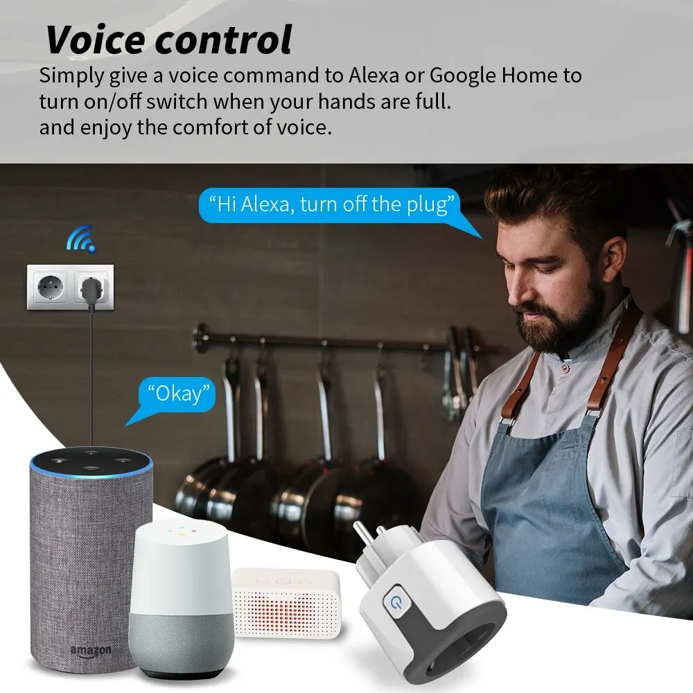 Умная розетка Wi-Fi EU, совмес – обзор и цена Home Security Alexa