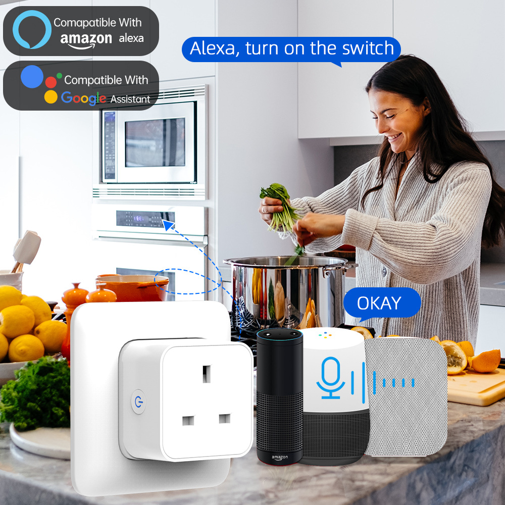 Умная розетка Tuya 16А/20А с W – обзор и цена Home Security Alexa