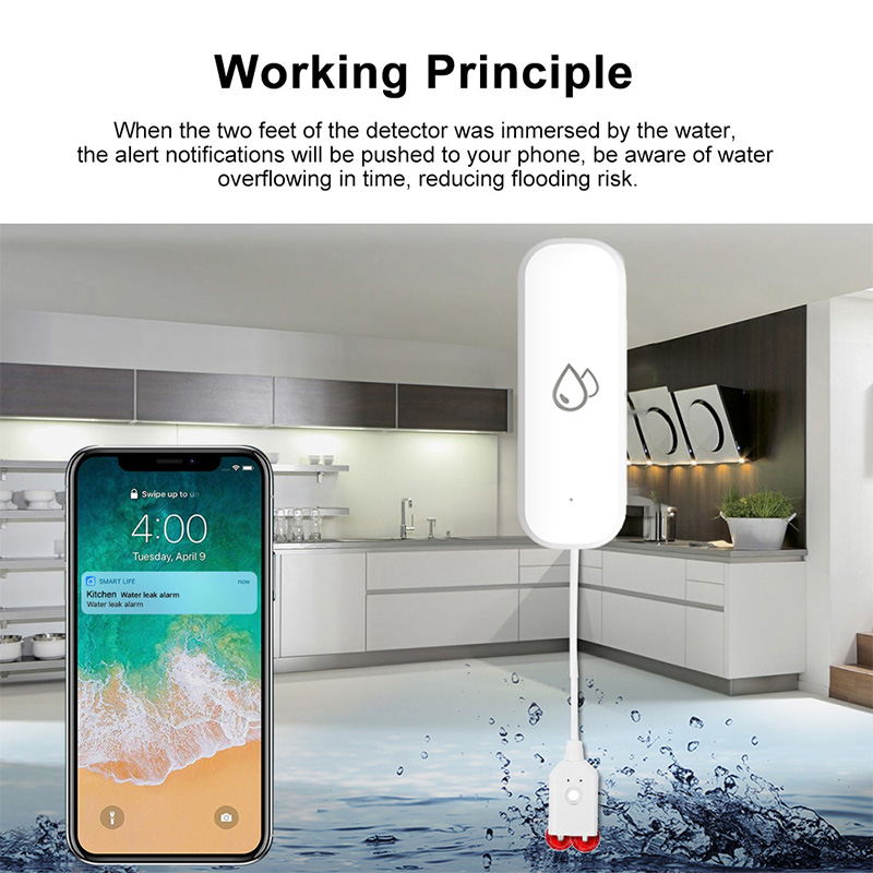 Датчик утечки воды Tuya WiFi,  – обзор и цена Home Security Alexa