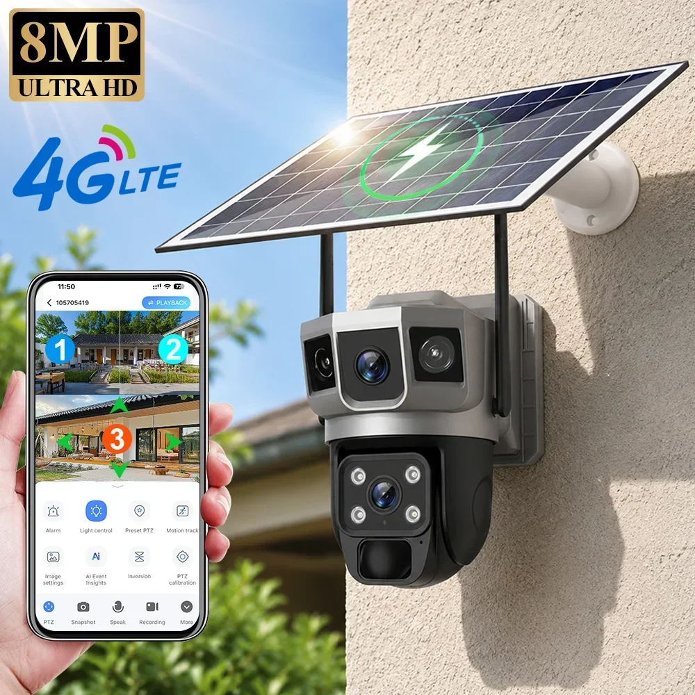 V380 4K 3 экрана 4G камера с с – обзор и цена Home Security La