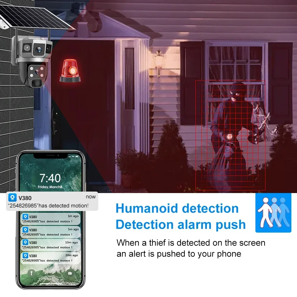 V380 4K 3 экрана 4G камера с с – обзор и цена Home Security La